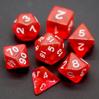 Radiant Ruby Red Polyhedral Dice Set | 7-Dice Red Set with Subtle Glitter