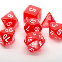 Radiant Ruby Red Polyhedral Dice Set | 7-Dice Red Set with Subtle Glitter