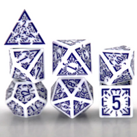 Arcane Amethyst Polyhedral Dice Set | 7-Dice White & Purple