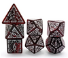 Arcane Mysteries Dark Red Translucent Polyhedral Dice Set | 7-Dice Red
