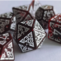 Arcane Mysteries Dark Red Translucent Polyhedral Dice Set | 7-Dice Red
