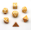 Arcane Radiance White and Yellow Polyhedral Dice Set | 7-Dice White