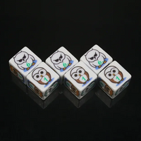 (White) Owl Dice | Printed d6 Dice Featuring Fantasy Animal Numbered