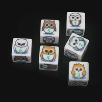 (White) Owl Dice | Printed d6 Dice Featuring Fantasy Animal Numbered