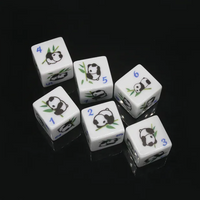 (White) Panda Dice | Printed d6 Dice Featuring Fantasy Animal Numbered