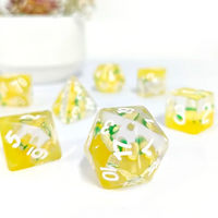 Pineapple Themed Dice | 7-Dice Resin Dice Set RPG Dice