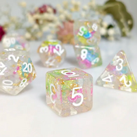 Fruit Medloy | 7-Dice Resin Dice Set DND Dice with Inclusion