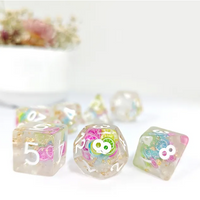 Fruit Medloy | 7-Dice Resin Dice Set DND Dice with Inclusion