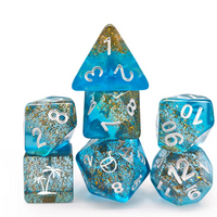 Coconut Themed Dice | 7-Dice Resin Dice Set Polyhederal Dice Set