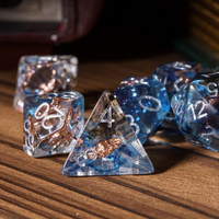 Divine Radiance: Paladin's Celestial Sun Dice Set | Blue & Clear Sun Dice
