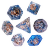 Divine Radiance: Paladin's Celestial Sun Dice Set | Blue & Clear Sun Dice