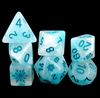 Lake Blue Blizzard's Embrace: Snowflake D&D 7-Dice Set w/Snowflake Emblem