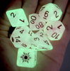 Pink Blizzard's Kiss: Snowflake D&D 7-Dice Set w/Snowflake Emblem
