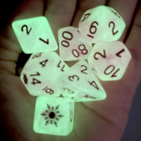 Pink Blizzard's Kiss: Snowflake D&D 7-Dice Set w/Snowflake Emblem