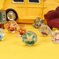 Random Liquid Core Dice 7-Dice Set | Resin Dice w/Liquid Glitter Inside