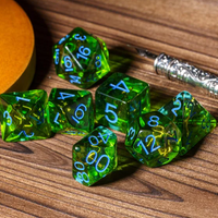 Mystic Archer's Enchantment | Green 7-Dice DND Hunter Dice Set