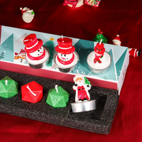 Christmas Dice Candles | 4x 30mm D20 Candles + 1 Mystery Christmas Themed Candle