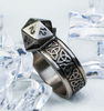 Dice Ring Silver Metal Triquetra | DND Convention Cosplay