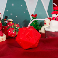 Christmas Dice Candles | 4x 30mm D20 Candles + 1 Mystery Christmas Themed Candle
