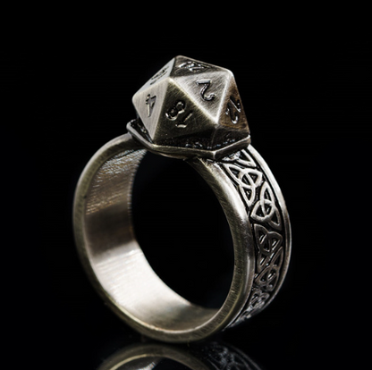 Dice Ring Silver Metal Triquetra – DND Convention & Cosplay Jewelry