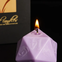 2x Dice Candle | 55mm Candle Dice with Carton Packaging (Purple/Green)