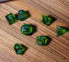 Mystic Archer's Enchantment | Green 7-Dice DND Hunter Dice Set