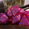 Crimson Twilight Veil Crackle Nexus: 7-Dice RPG Set