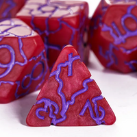 Crimson Twilight Veil Crackle Nexus: 7-Dice RPG Set