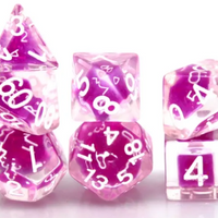 Dice-in-Dice 7-Dice Set w/White-on-White Numbers Dnd Dice Set