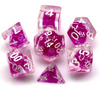 Dice-in-Dice 7-Dice Set w/White-on-White Numbers Dnd Dice Set