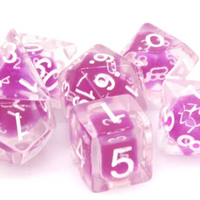 Dice-in-Dice 7-Dice Set w/White-on-White Numbers Dnd Dice Set