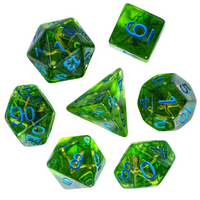 Mystic Archer's Enchantment | Green 7-Dice DND Hunter Dice Set
