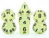 Green Glow 7-Dice Mini-Dice RPG Set Glow-in-Dark Miniature Dice