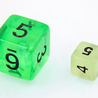 Green Glow 7-Dice Mini-Dice RPG Set Glow-in-Dark Miniature Dice