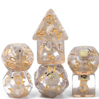 Puppy Dog 7-Dice Set w/Gold Numbers Dnd Dice Set Dog Dice