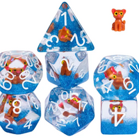 The Enchanted Kitty Cat Dice Set | 7-Dice DND Feline Themed Dice