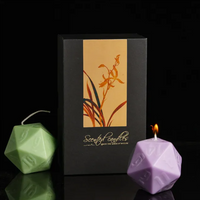 2x Dice Candle | 55mm Candle Dice with Carton Packaging (Purple/Green)