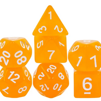 Sunburst Orange Semi-Opaque Acrylic 7-Dice Set - Perfect Starter Kit for RPG Enthusiasts