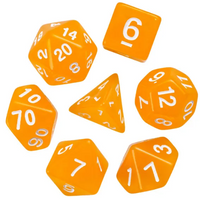 Sunburst Orange Semi-Opaque Acrylic 7-Dice Set - Perfect Starter Kit for RPG Enthusiasts