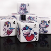 (White) Unicorn Dice | Printed d6 Dice Featuring Fantasy Animal Numbered