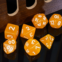 Sunburst Orange Semi-Opaque Acrylic 7-Dice Set - Perfect Starter Kit for RPG Enthusiasts