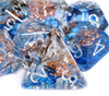 Divine Radiance: Paladin's Celestial Sun Dice Set | Blue & Clear Sun Dice