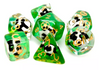 Football Themed 7-Dice Set Green w/ Soccer Ball Inside w/Gold Dnd Dice
