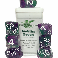 Goblin Green | 7-Dice Set Purple & Green Glitter Role4Initiative
