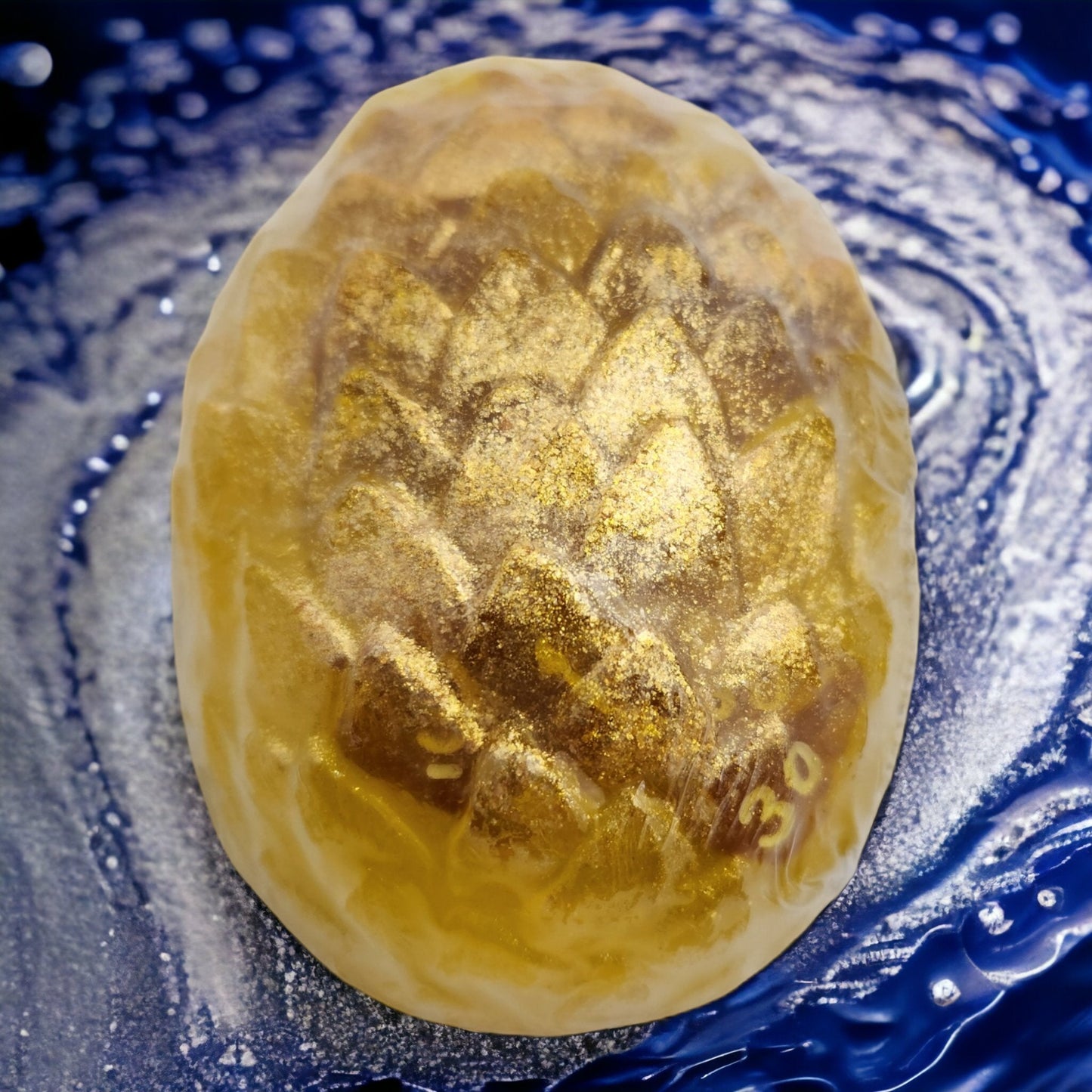 Gold Dragon Egg Soap with Hidden 7-Piece Dice Set