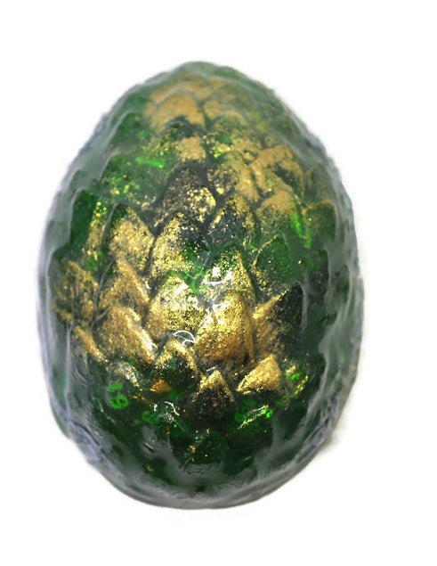 Green Dragon Egg Soap with Hidden 7-Piece Dice Set