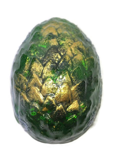 Green Dragon Egg Soap with Hidden 7-Piece Dice Set