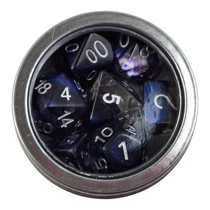 Dragon Eye Dice Set — Purple, Blue & Light Pink