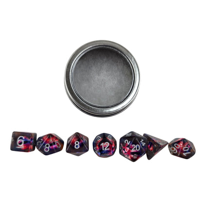 Dragon Eye Dice Set — Purple, Blue & Bright Pink