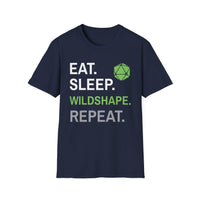 Druid Class T-Shirt – 'Eat, Sleep, Wildshape, Repeat'